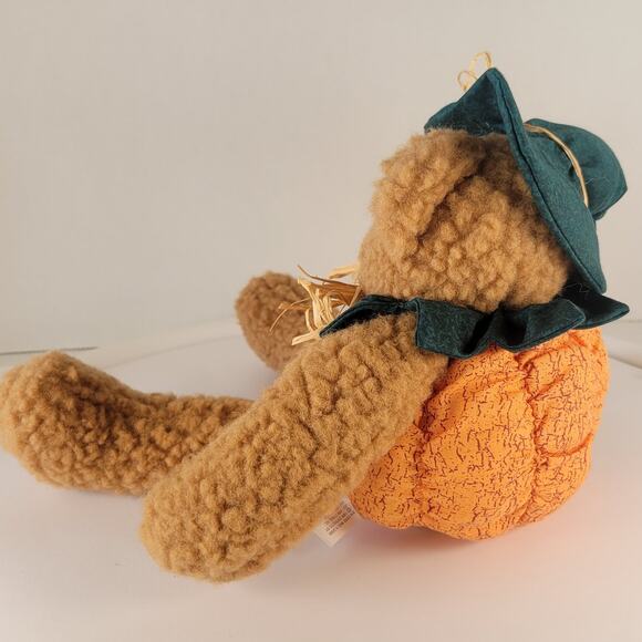 Jo-Ann Stores 1999 Halloween Pumpkin Teddy Bear 12" Plush Witch Hat Collectible - Picture 9 of 15